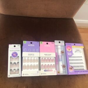 KISS & imPRESS Premium Nail & Lash Bundle - 5 Pc Set NIB French Tip Magnetic